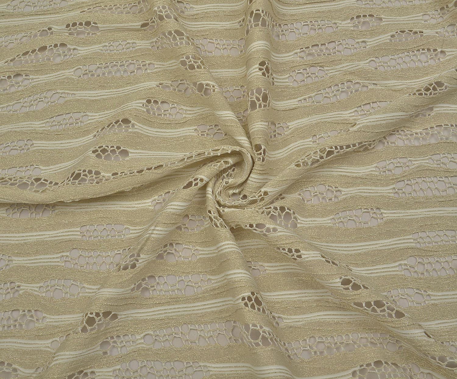 GLITTER KNITTED MESH FABRIC - BEIGE