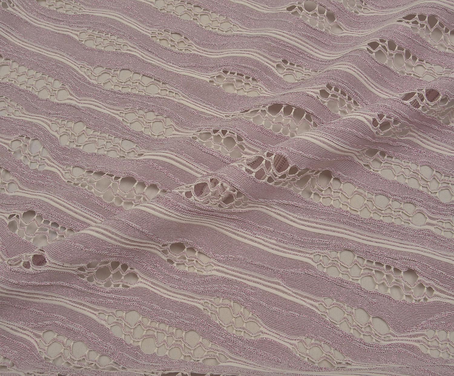 METALLIC KNITTED MESH FABRIC - PINK