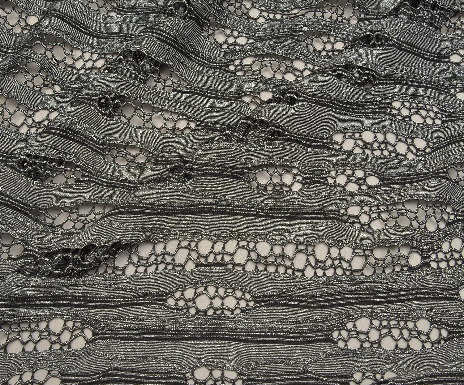 SHIMMER KNITTED MESH FABRIC - GREY