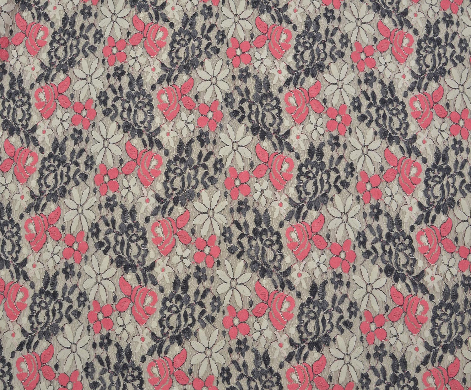 ÇİFT RENK KORDONE DANTEL KUMAŞ - PEMBE