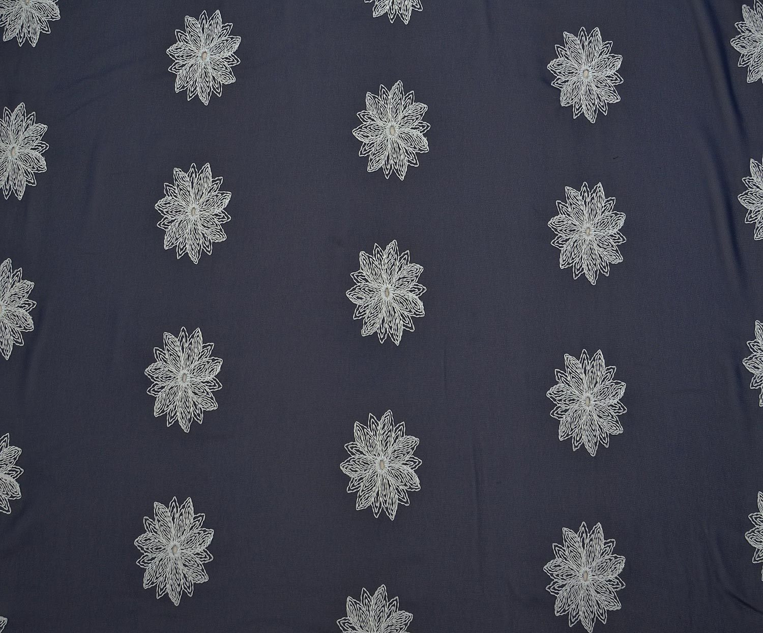 CHIFFON EMBROIDERY FABRIC - NAVY
