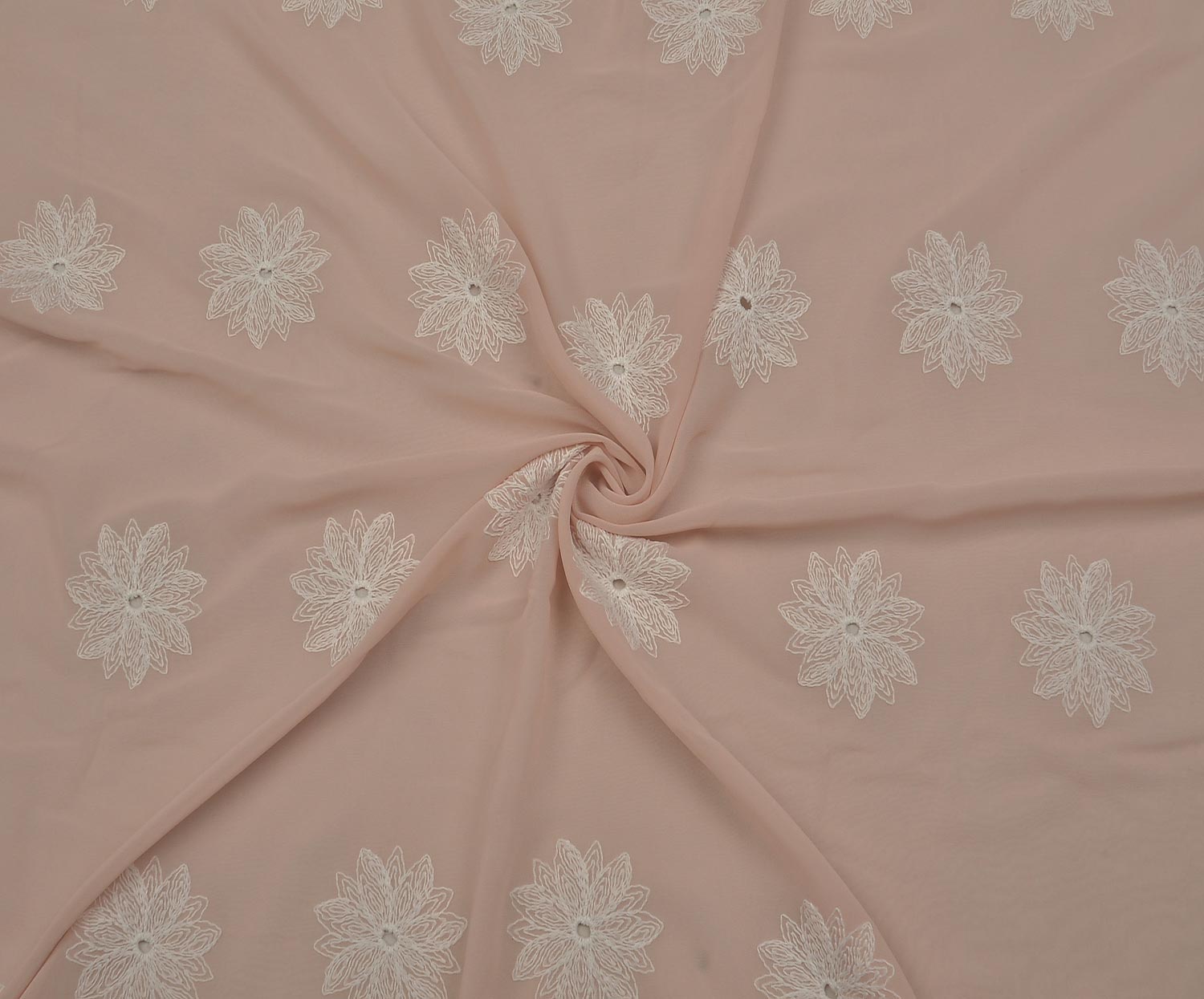 CHIFFON EMBROIDERY FABRIC - POWDER