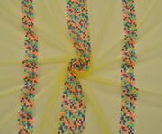 EMBROIDERED TULLE FABRIC - YELLOW