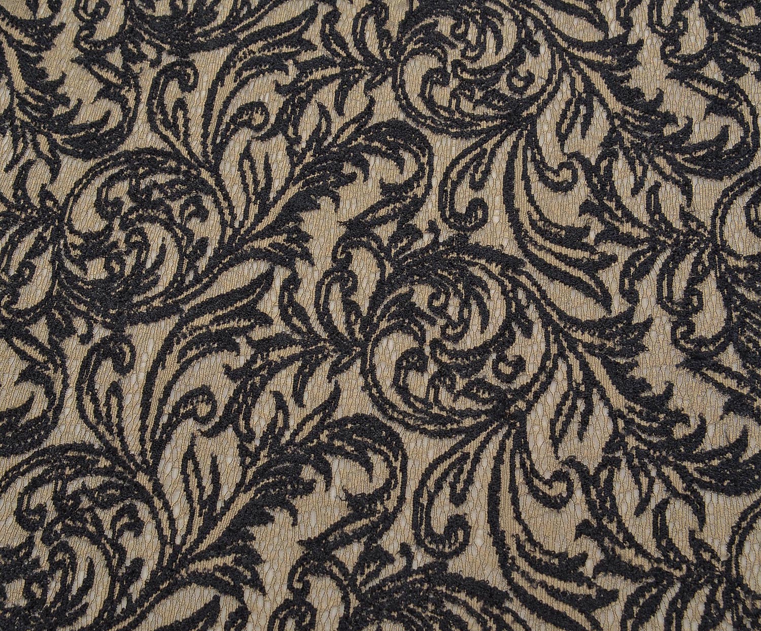 TWO-TONE CLIPTRONIC LACE FABRIC - BLACK
