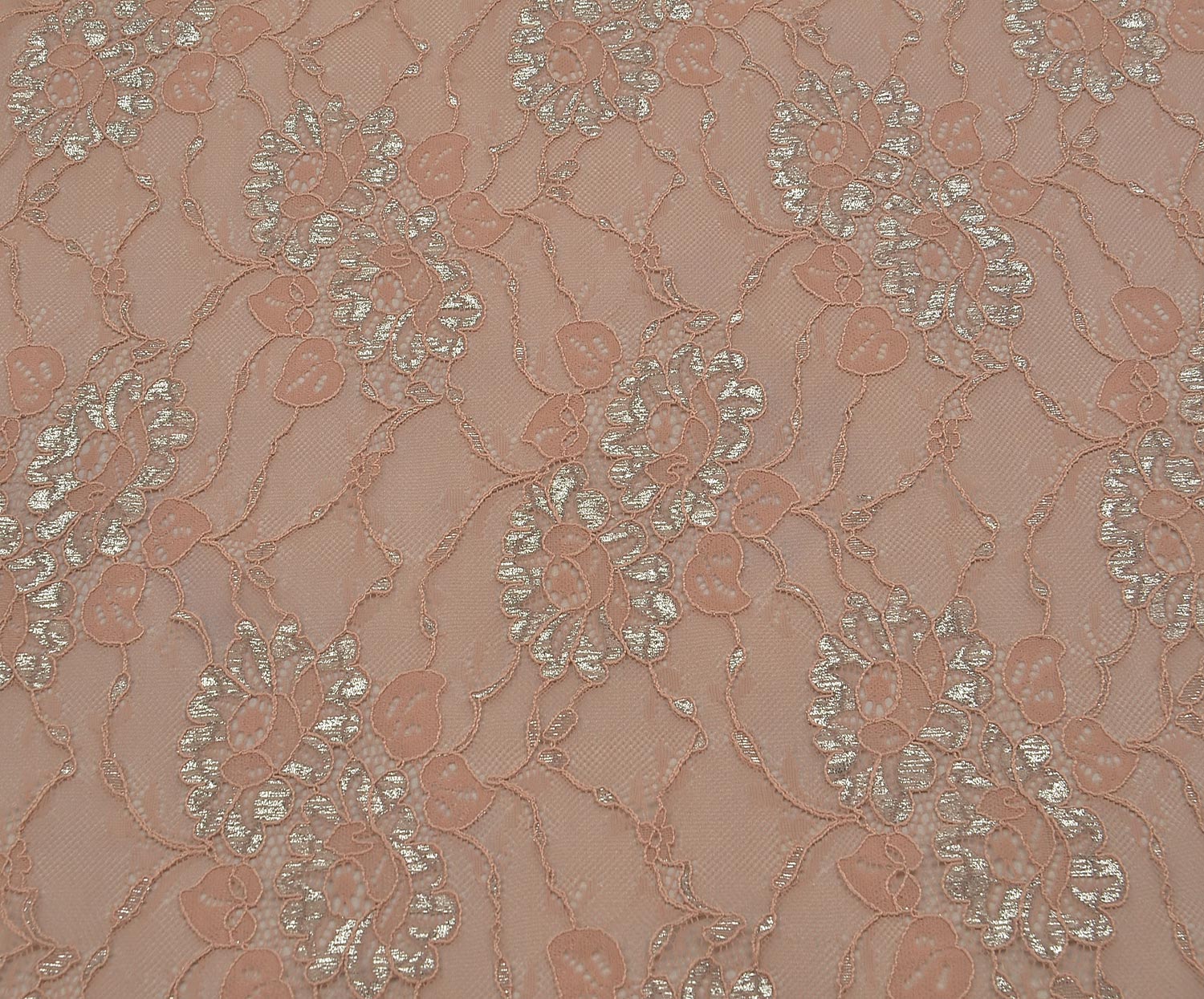 SEQUINED CORDED LACE FABRIC - POWDER