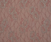 Glitter Corded Lace Fabric - Dried Rose