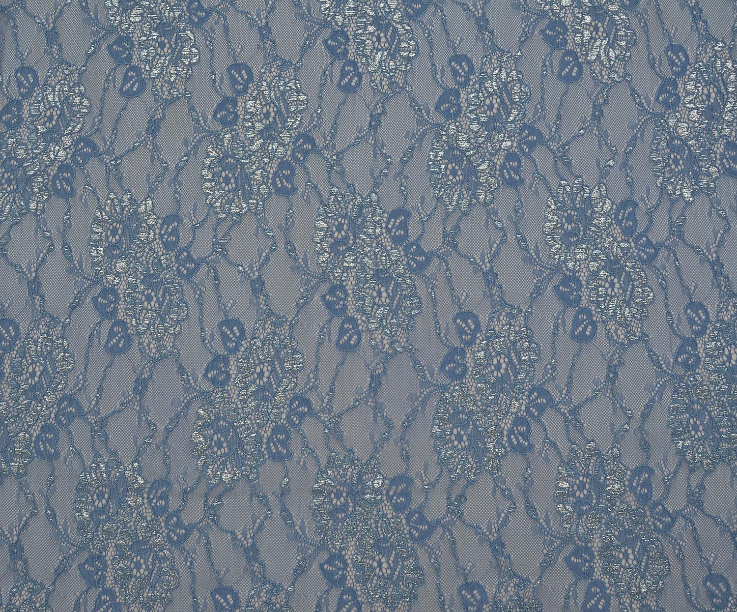 SHIMMERING CORDED LACE FABRIC - LIGHT NAVY