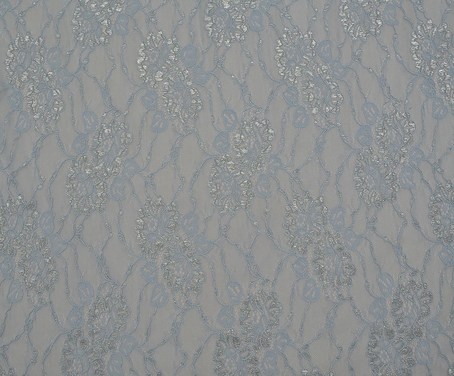 GLITTER CORDED LACE FABRIC - BABY BLUE