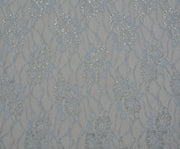 GLITTER CORDED LACE FABRIC - BABY BLUE