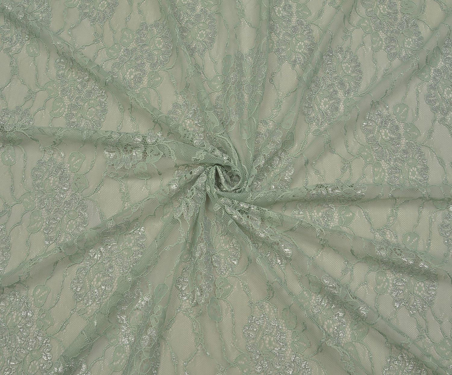 CORDED LACE FABRIC WITH GLITTER - MINT