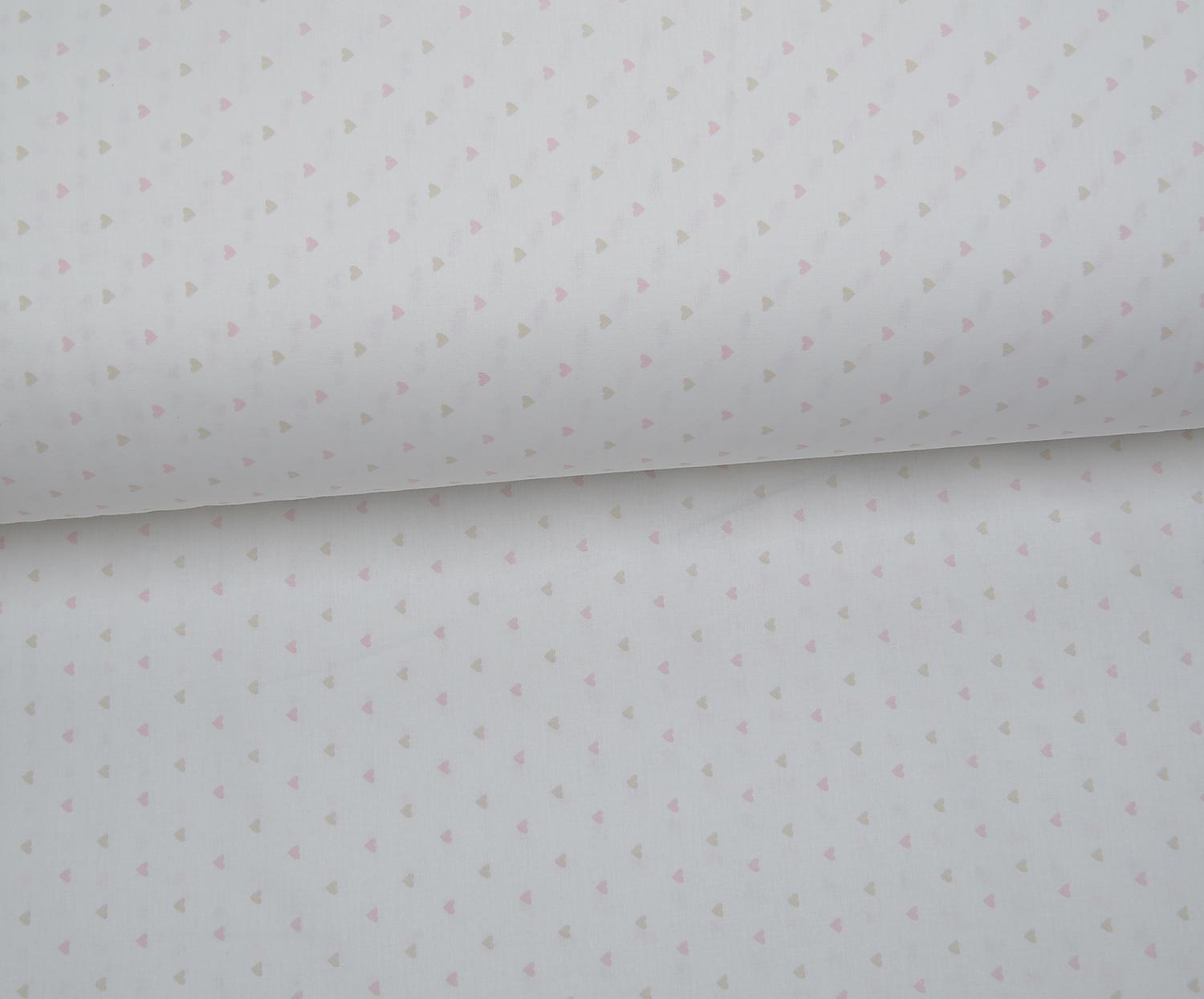 HEART-PATTERNED POPLIN FABRIC - PINK