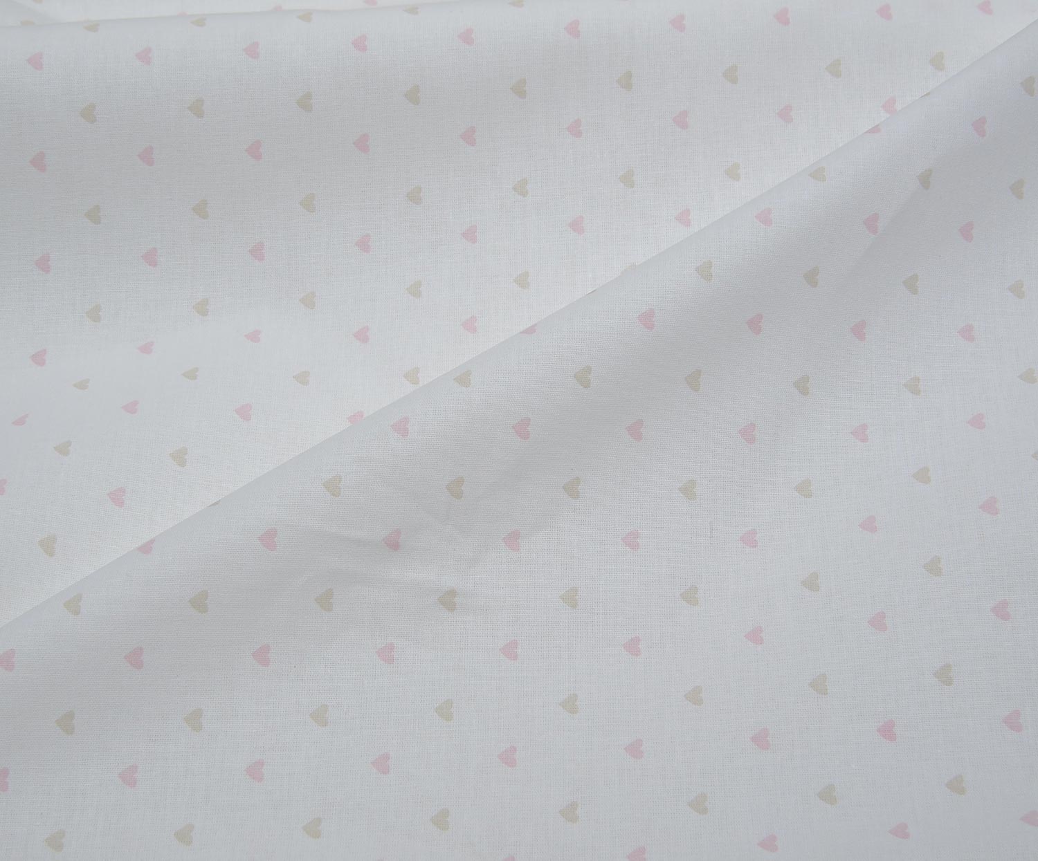 HEART-PATTERNED POPLIN FABRIC - PINK