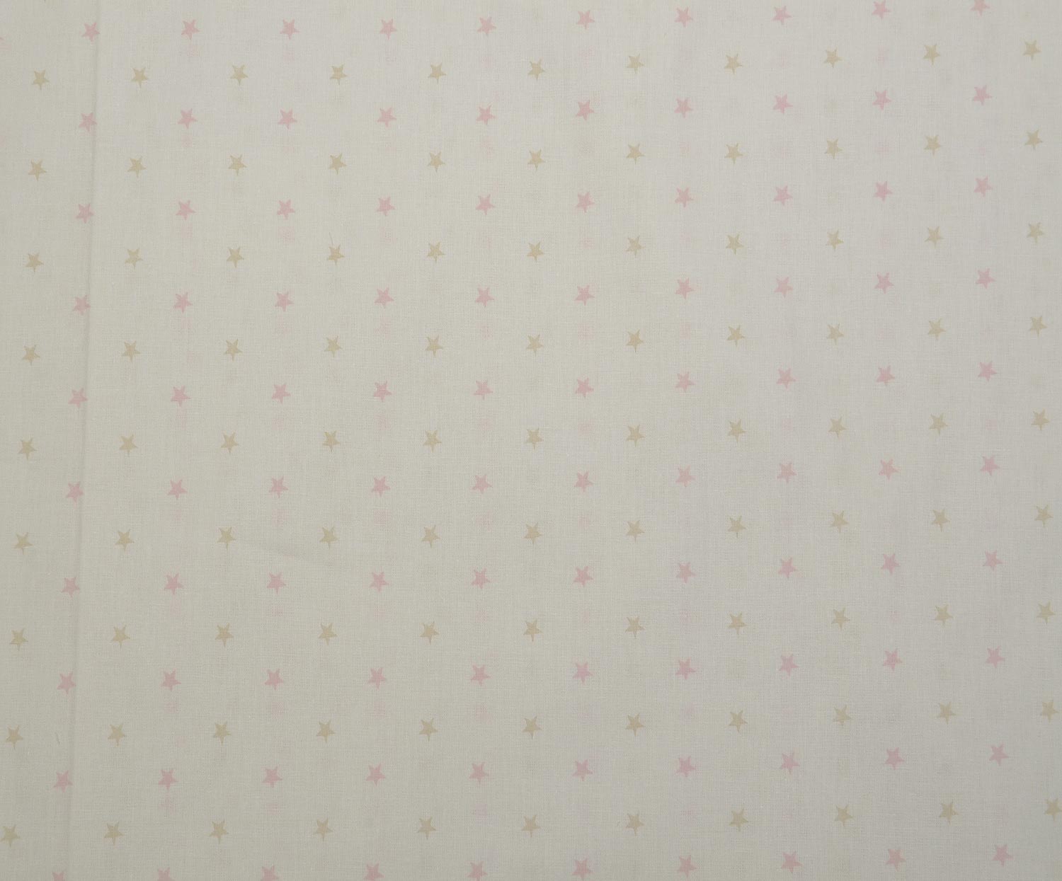 MİNİK YILDIZ DESENLİ POPLİN KUMAŞ - PEMBE