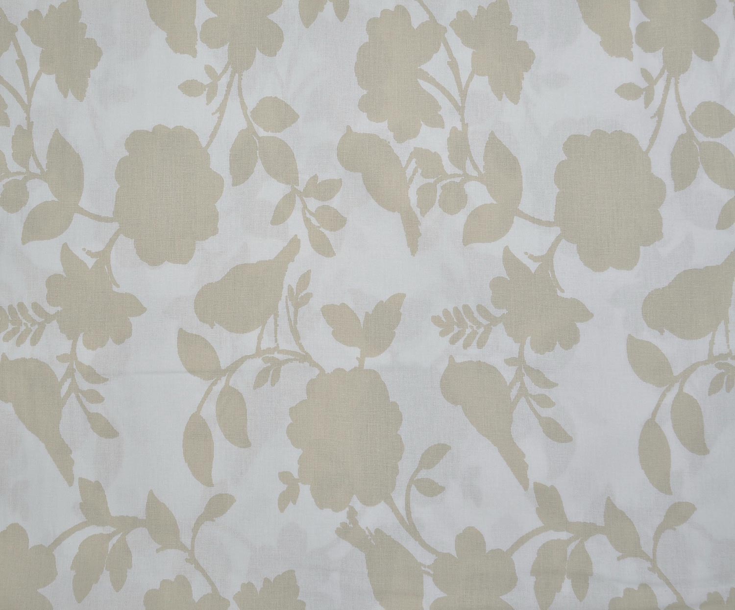 SOFT FLORAL DESENLİ POPLİN KUMAŞ - AÇIK BEJ