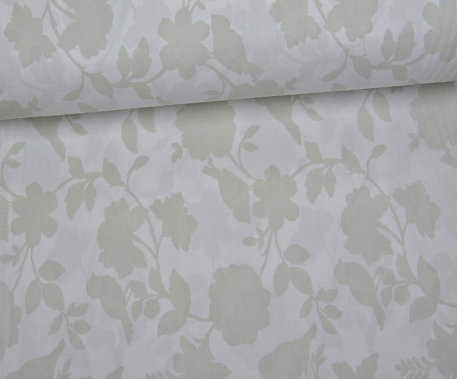 SOFT FLORAL DESENLİ POPLİN KUMAŞ - TAŞ