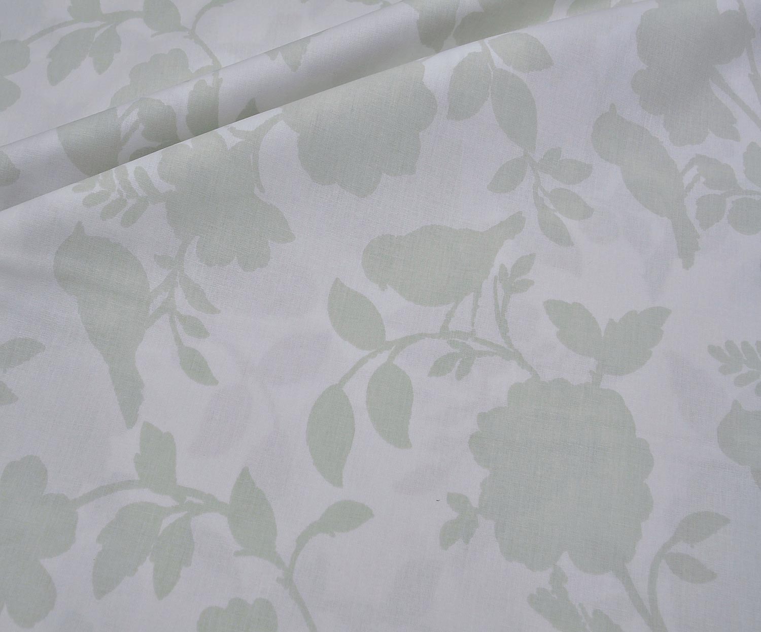 SOFT FLORAL DESENLİ POPLİN KUMAŞ - MİNT