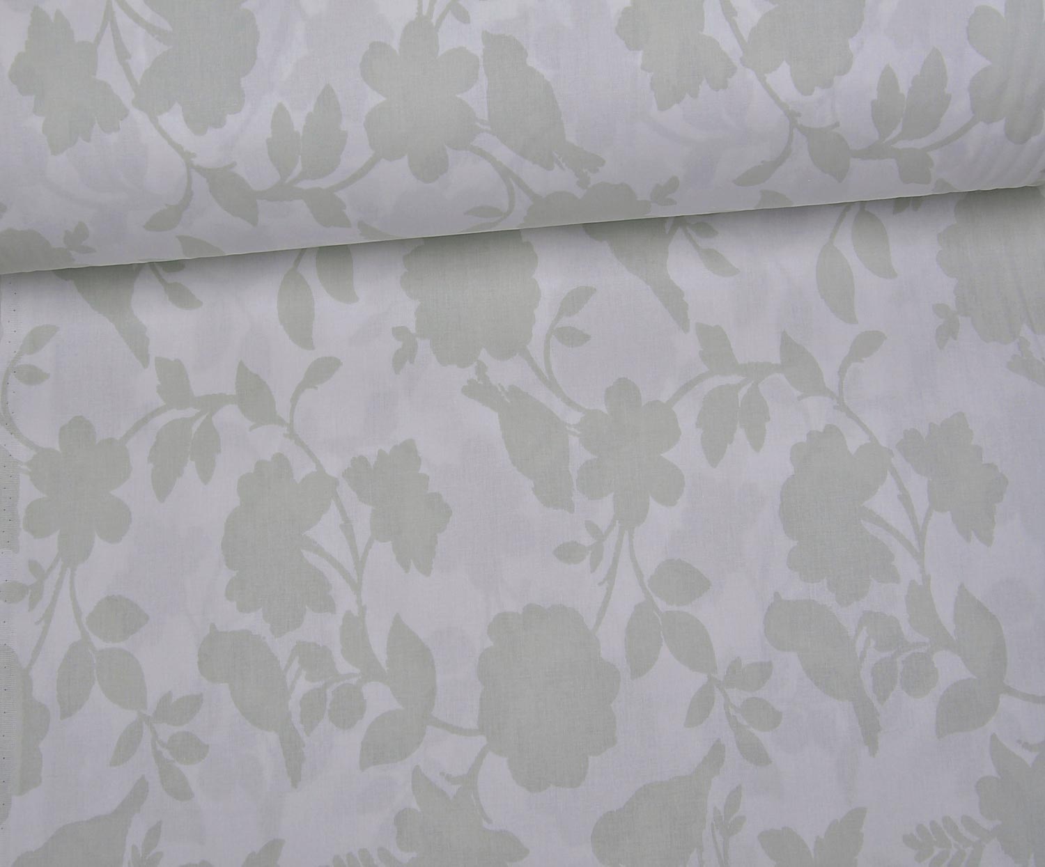 SOFT FLORAL DESENLİ POPLİN KUMAŞ - MİNT