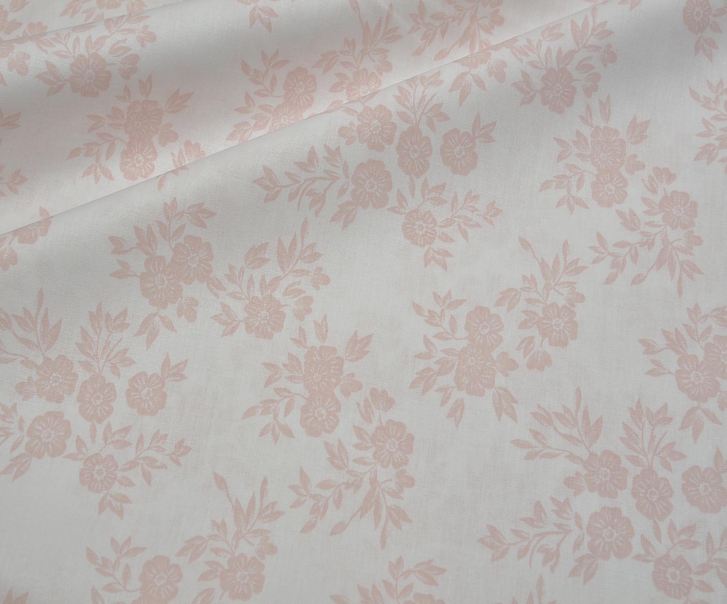 BOUQUET FLORAL POPLIN FABRIC - POWDER