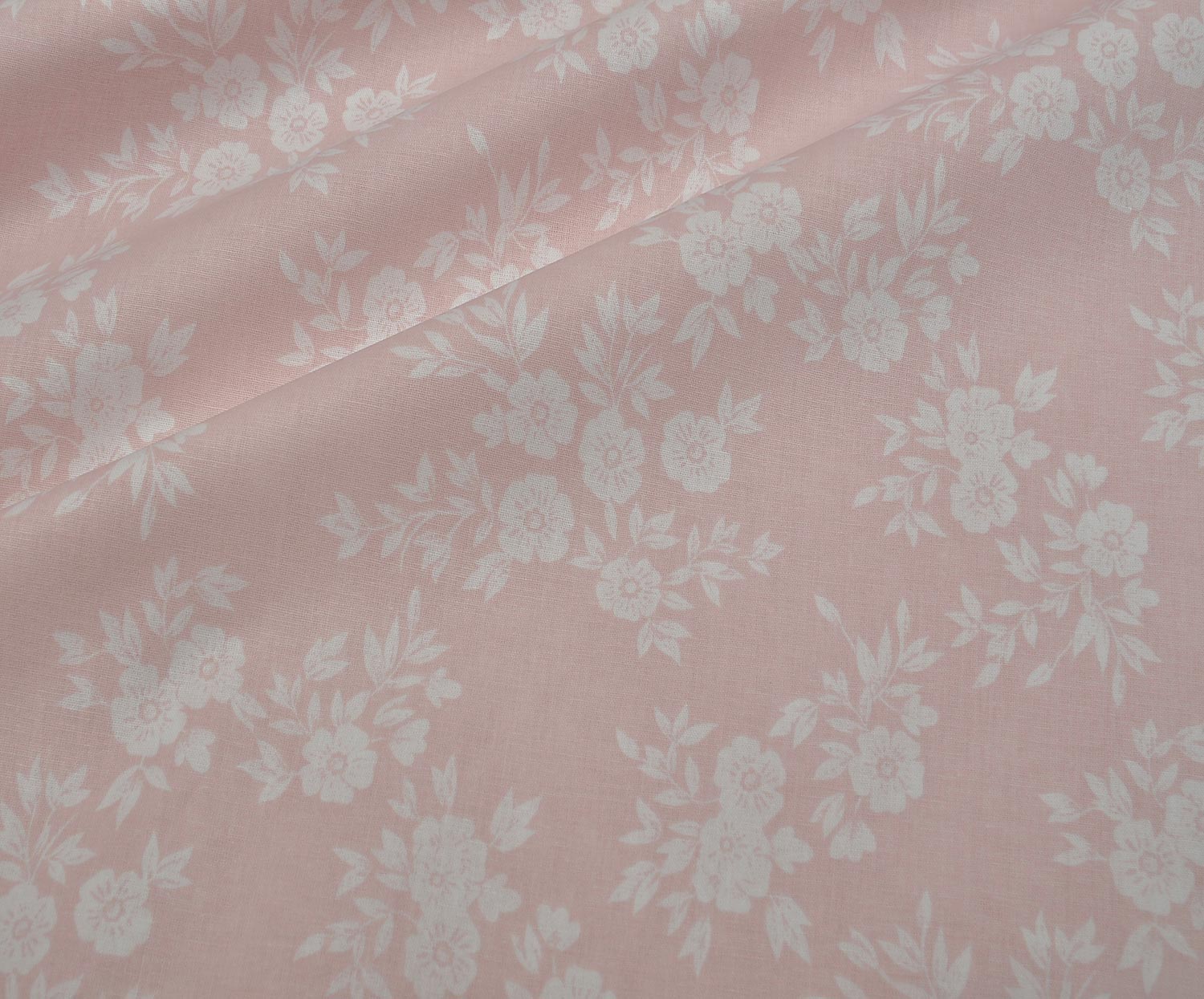 BOUQUET FLORAL POPLIN FABRIC - POWDER