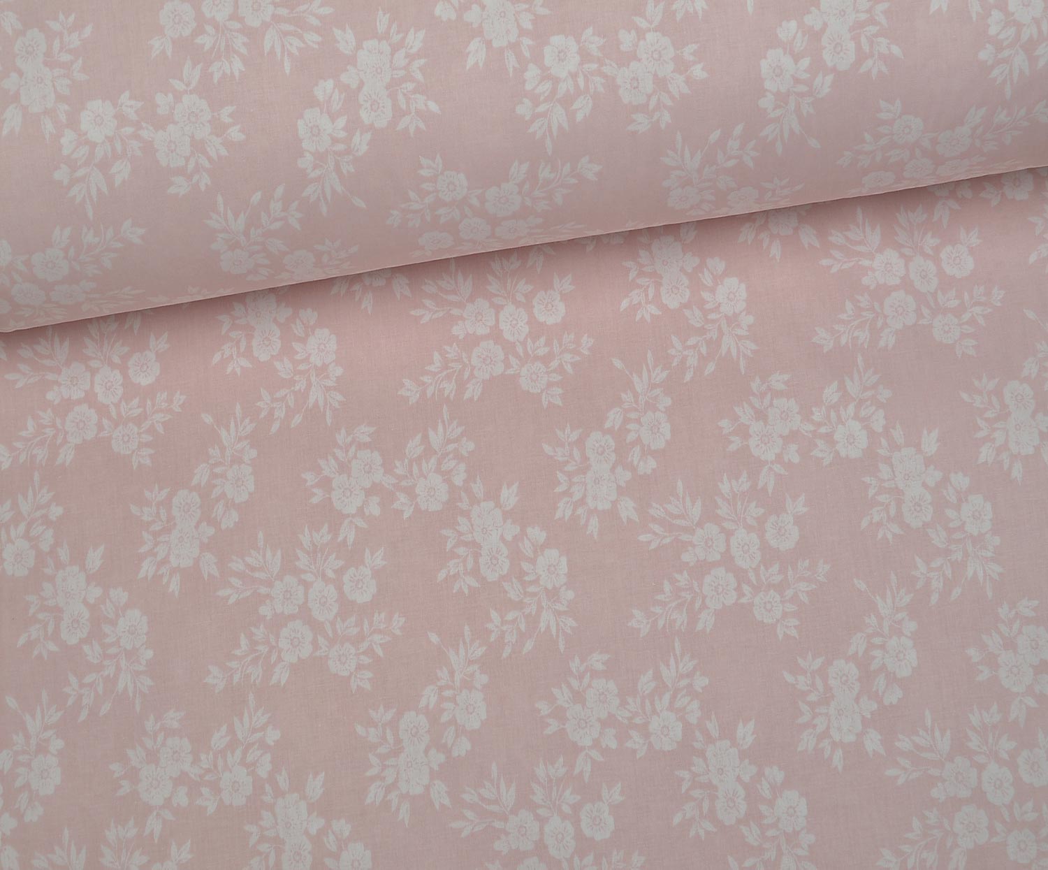 BOUQUET FLORAL POPLIN FABRIC - POWDER