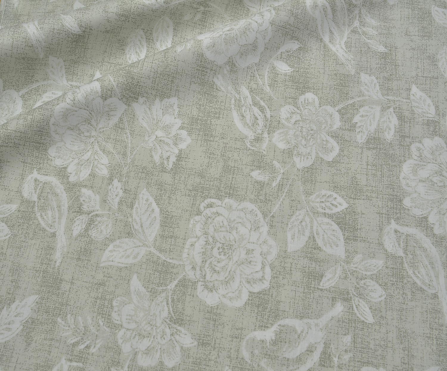 VINTAGE FLORAL POPLIN FABRIC - STONE