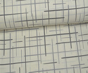 ABSTRACT LINE PATTERN POPLIN FABRIC - GREY