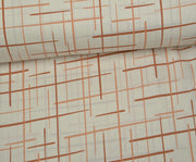 ABSTRACT LINE PATTERN POPLIN FABRIC - CINNAMON