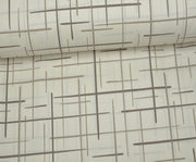 ABSTRACT LINE PATTERN POPLIN FABRIC - BEIGE