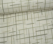 ABSTRACT LINE PATTERN POPLIN FABRIC - KHAKI
