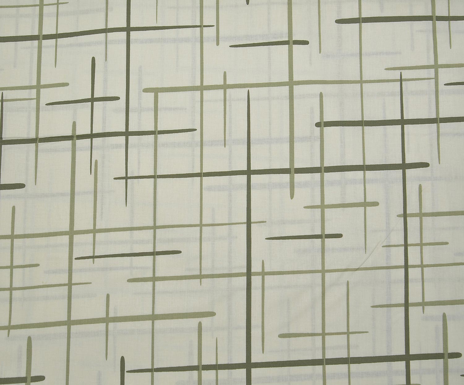 ABSTRACT LINE PATTERN POPLIN FABRIC - KHAKI