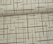 ABSTRACT LINE PATTERN POPLIN FABRIC - COFFEE