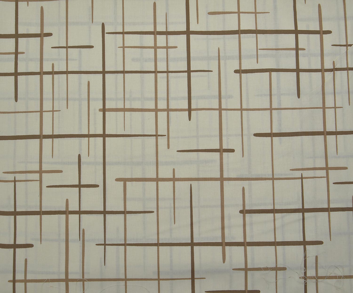 ABSTRACT LINE PATTERN POPLIN FABRIC - COFFEE