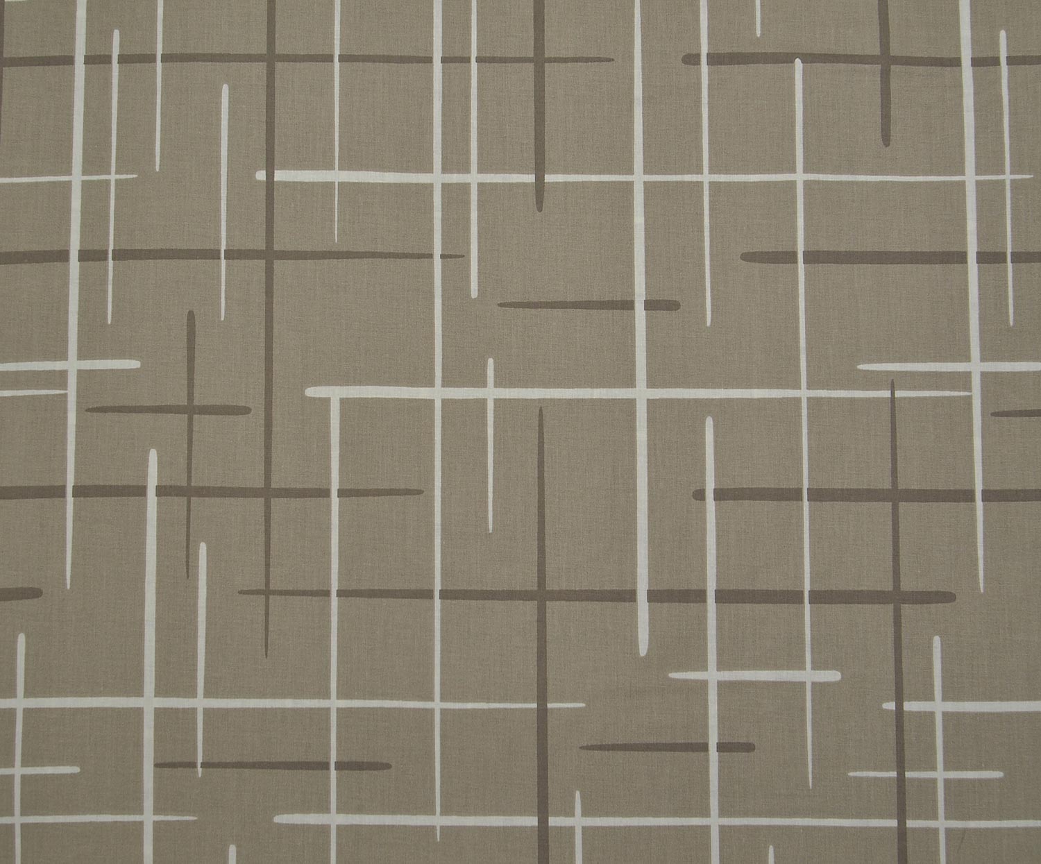 ABSTRACT LINE PATTERN POPLIN FABRIC - GREY