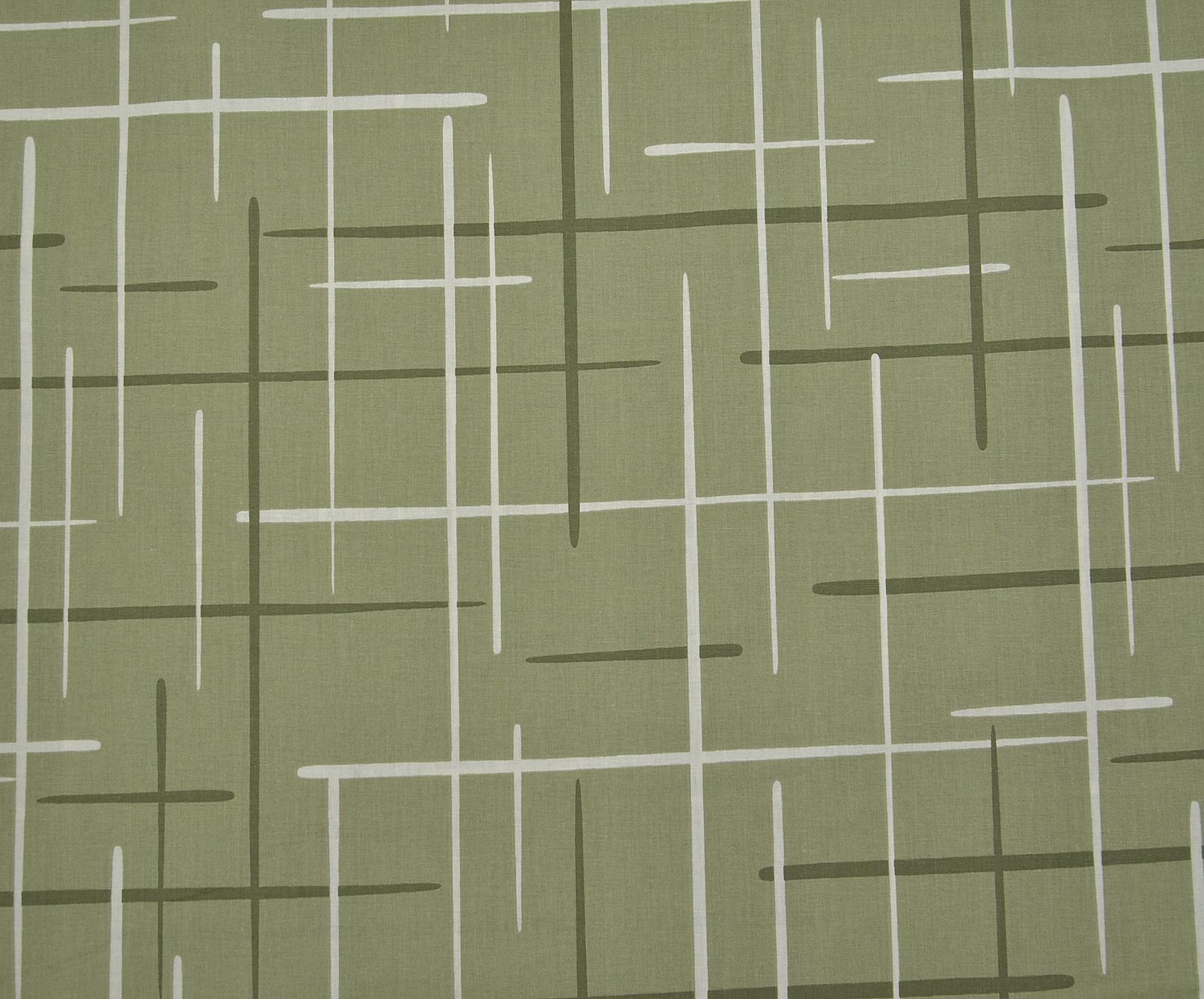 ABSTRACT LINE PATTERN POPLIN FABRIC - GREEN