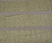SEQUINED AND EMBROIDERED PATTERNED TULLE FABRIC - GOLD