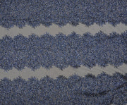 SEQUINED EMBROIDERED PATTERNED TULLE FABRIC - NAVY