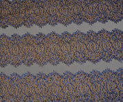 SEQUINED EMBROIDERED PATTERNED FABRIC ON TULLE - GOLD