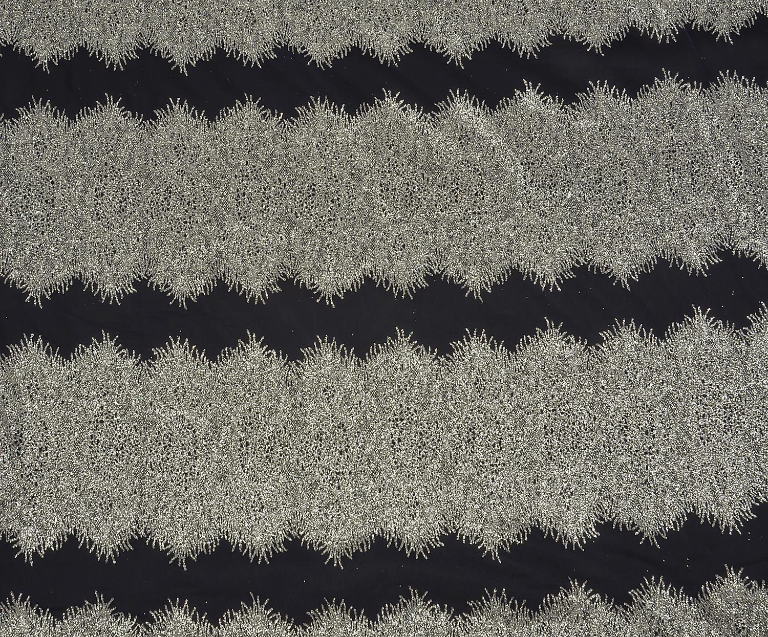 NAVY BLUE TULLE FABRIC WITH DENSE GLITTER PATTERN