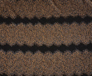 FABRIC WITH DENSE GLITTER PATTERN ON TULLE - BLACK