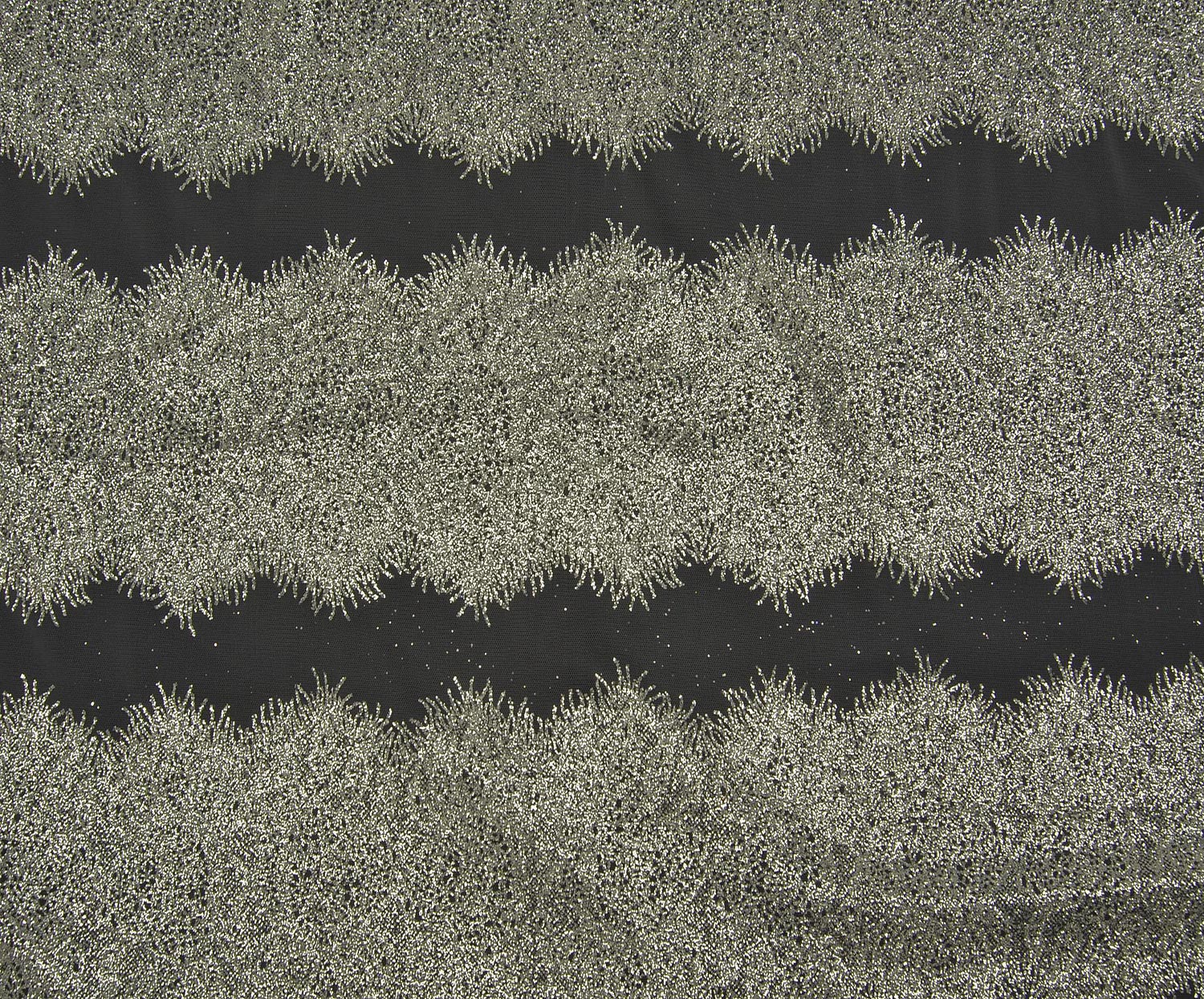 FABRIC WITH DENSE GLITTER PATTERN ON TULLE - ECRU