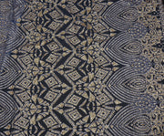 PATTERNED FABRIC WITH STONE EMBROIDERY ON TULLE - NAVY