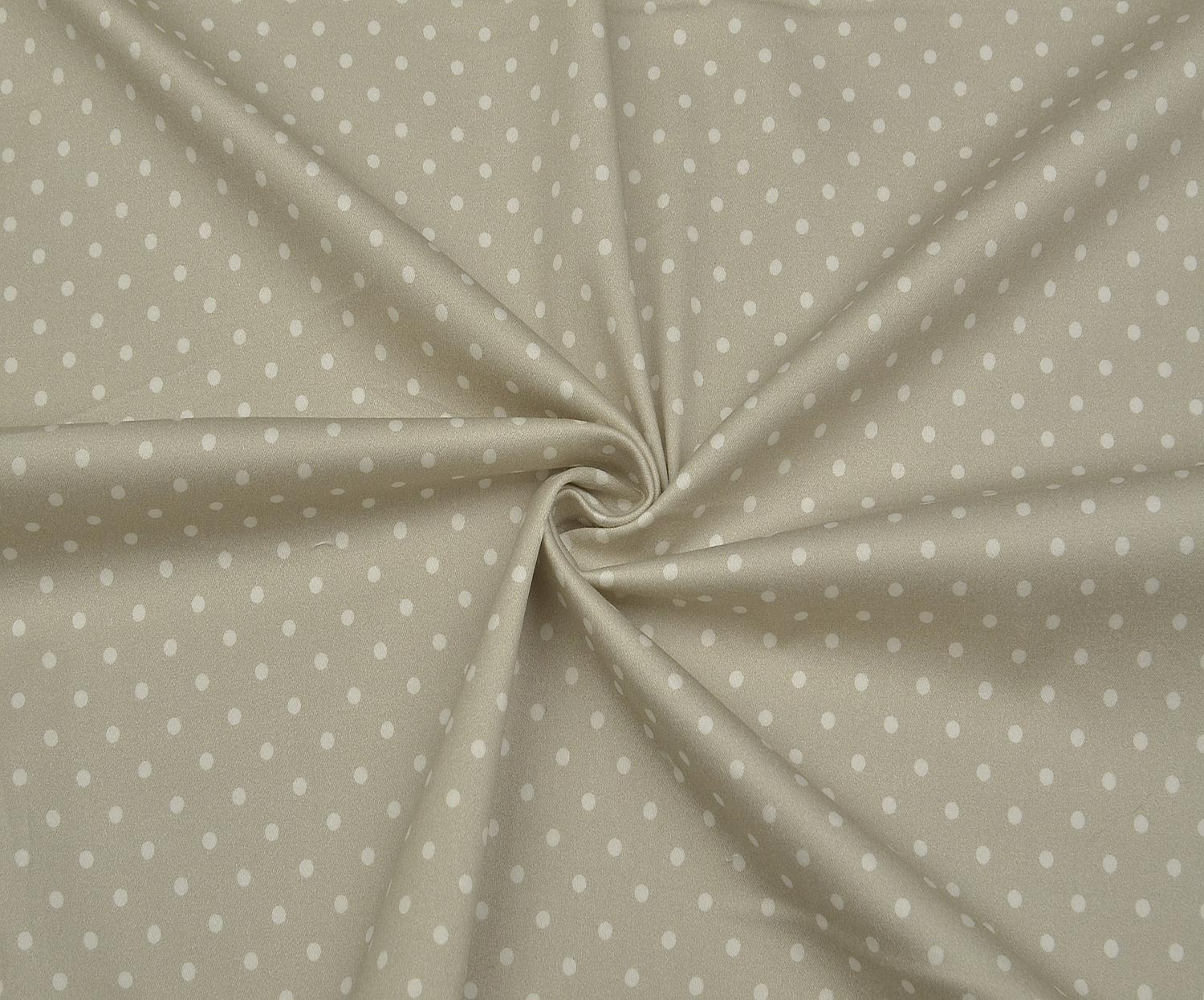 STRETCH POLKA DOT DRESS FABRIC - STONE