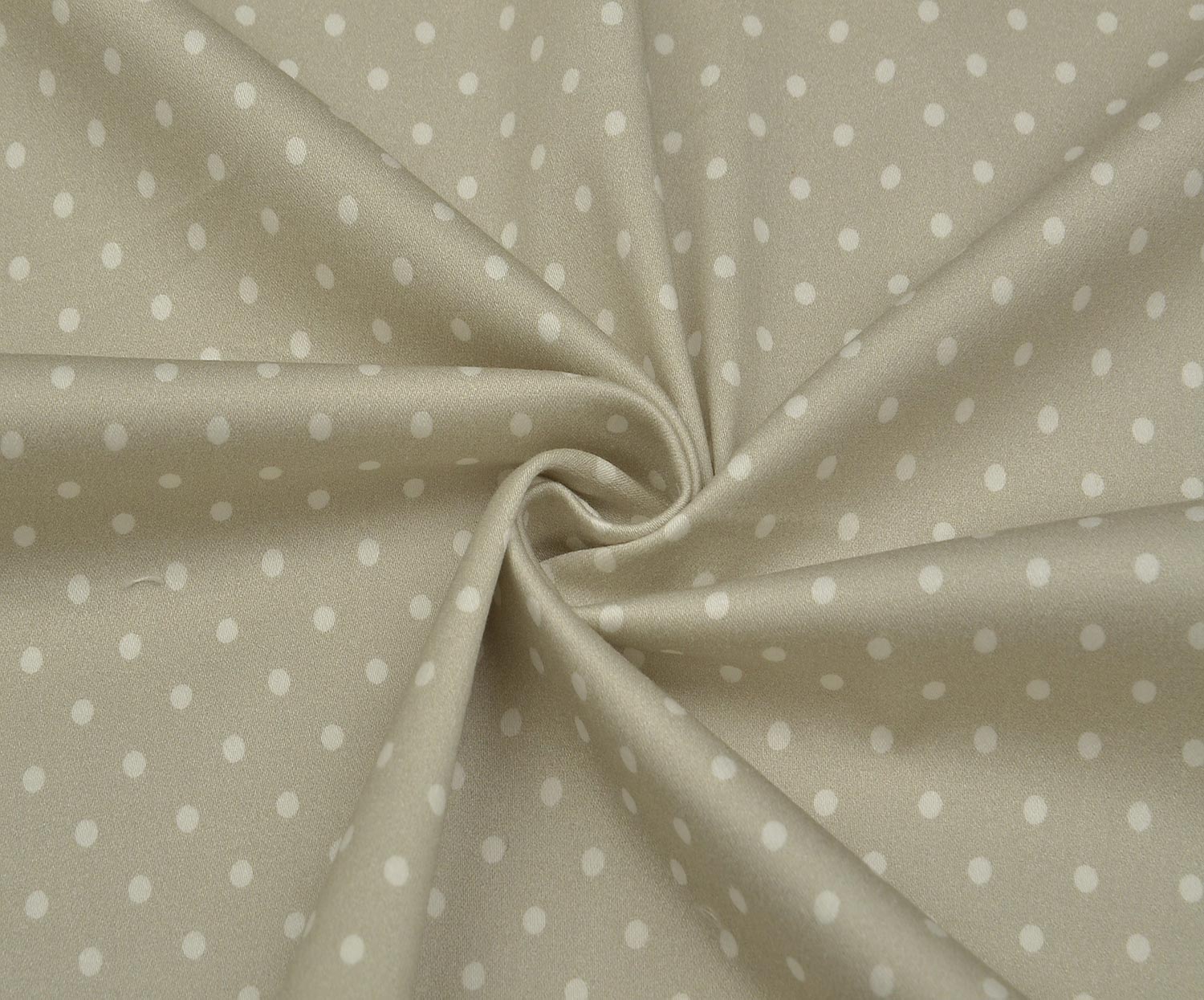 STRETCH POLKA DOT DRESS FABRIC - STONE