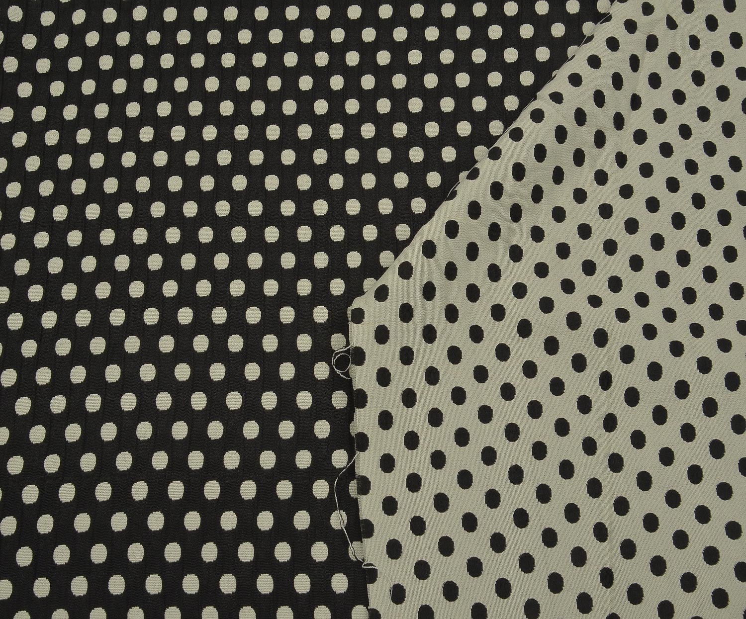 POLKA DOT SKIRT TROUSER FABRIC - BLACK