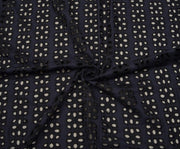 SUEDE-TEXTURED BRODERIE ANGLAISE FABRIC - NAVY BLUE