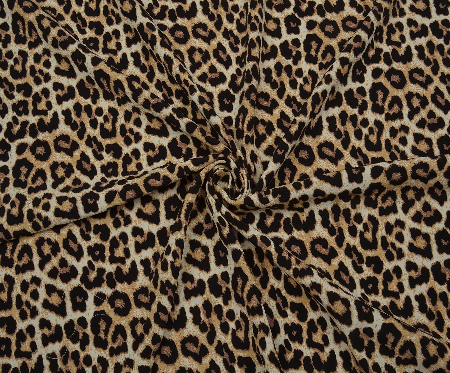 LEOPAR DESENLİ KREP VİSKON KUMAŞ - KAHVE