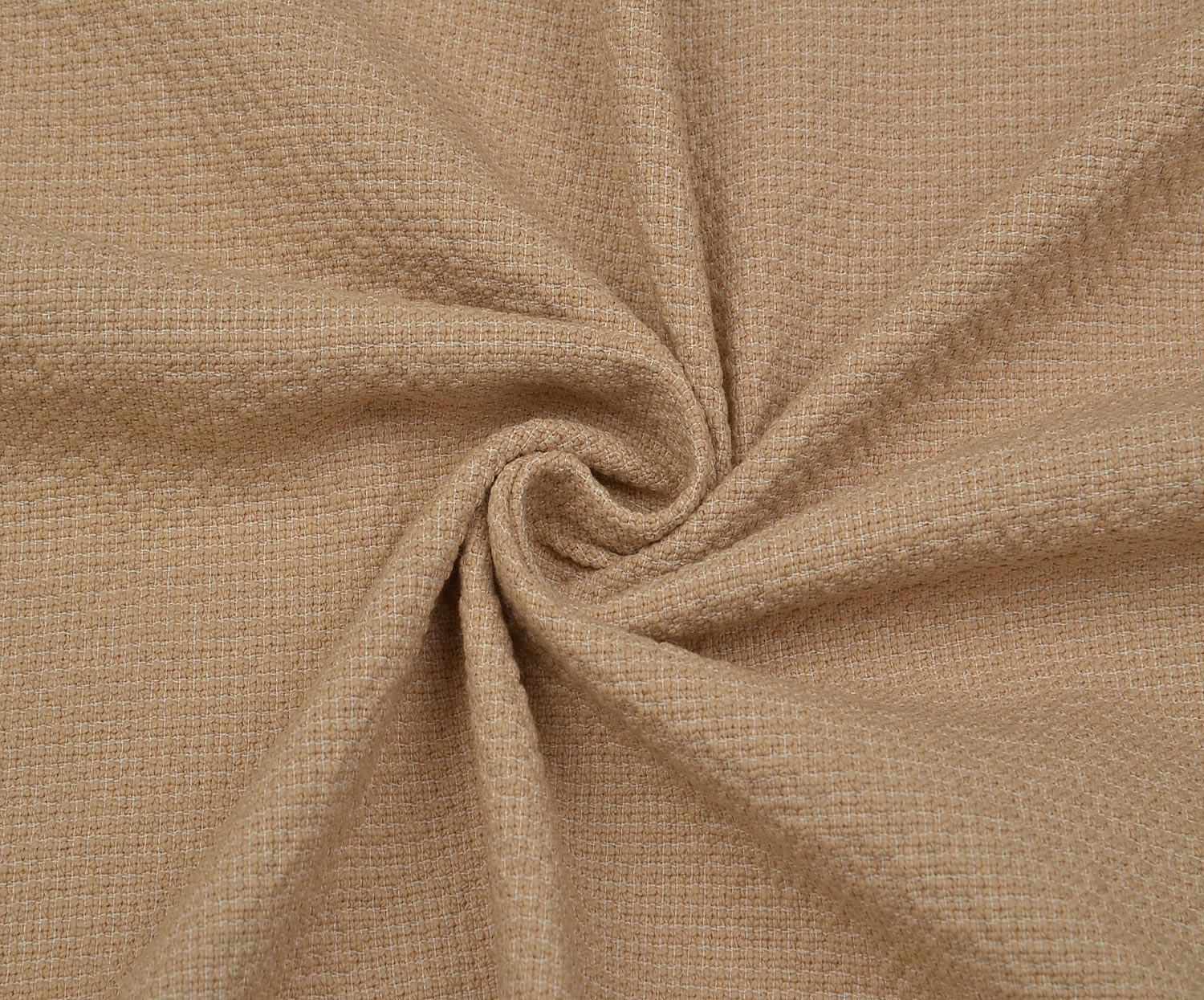 STRAW-TEXTURED COTTON FABRIC - BEIGE