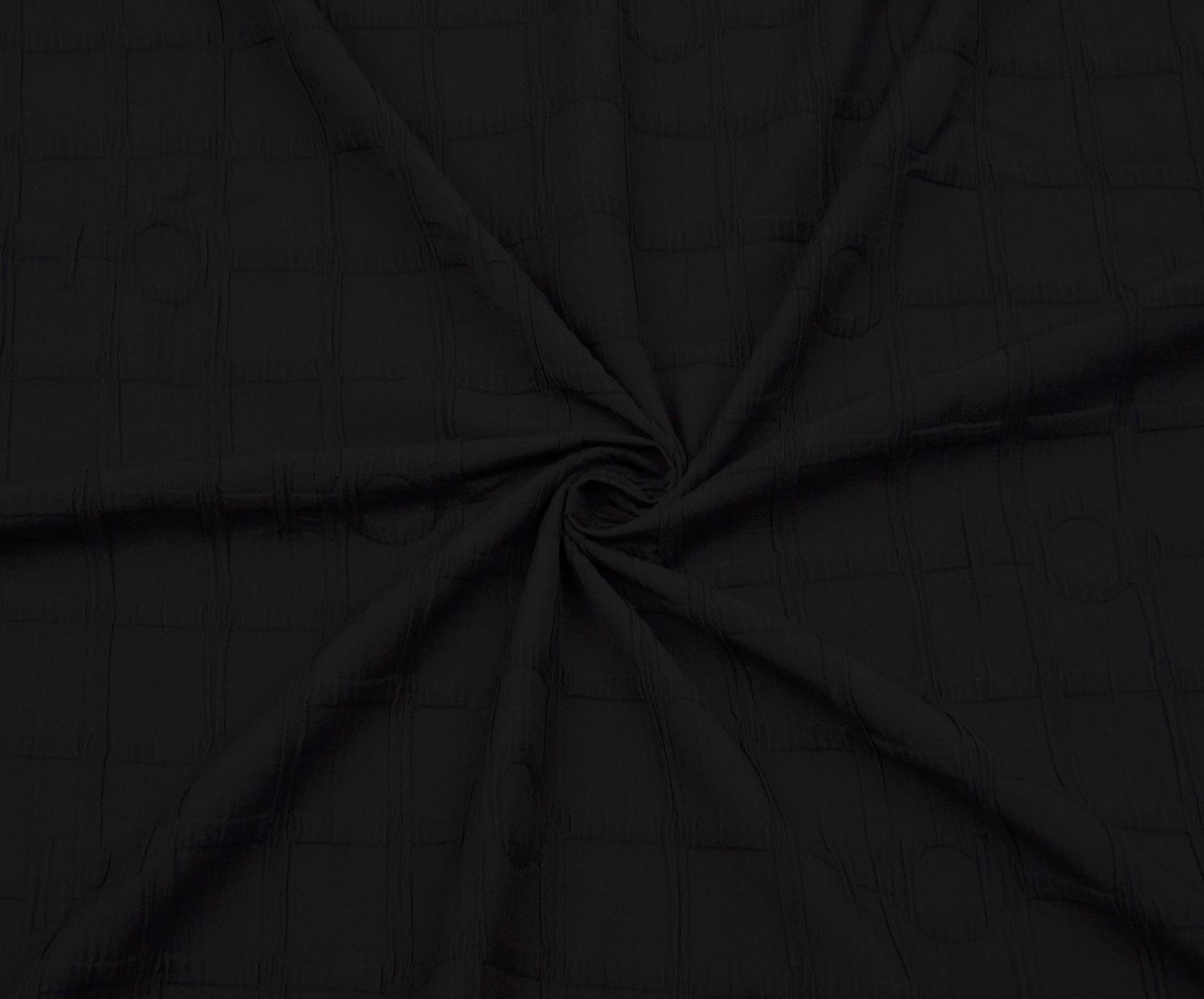 PATTERNED COTTON FABRIC - BLACK