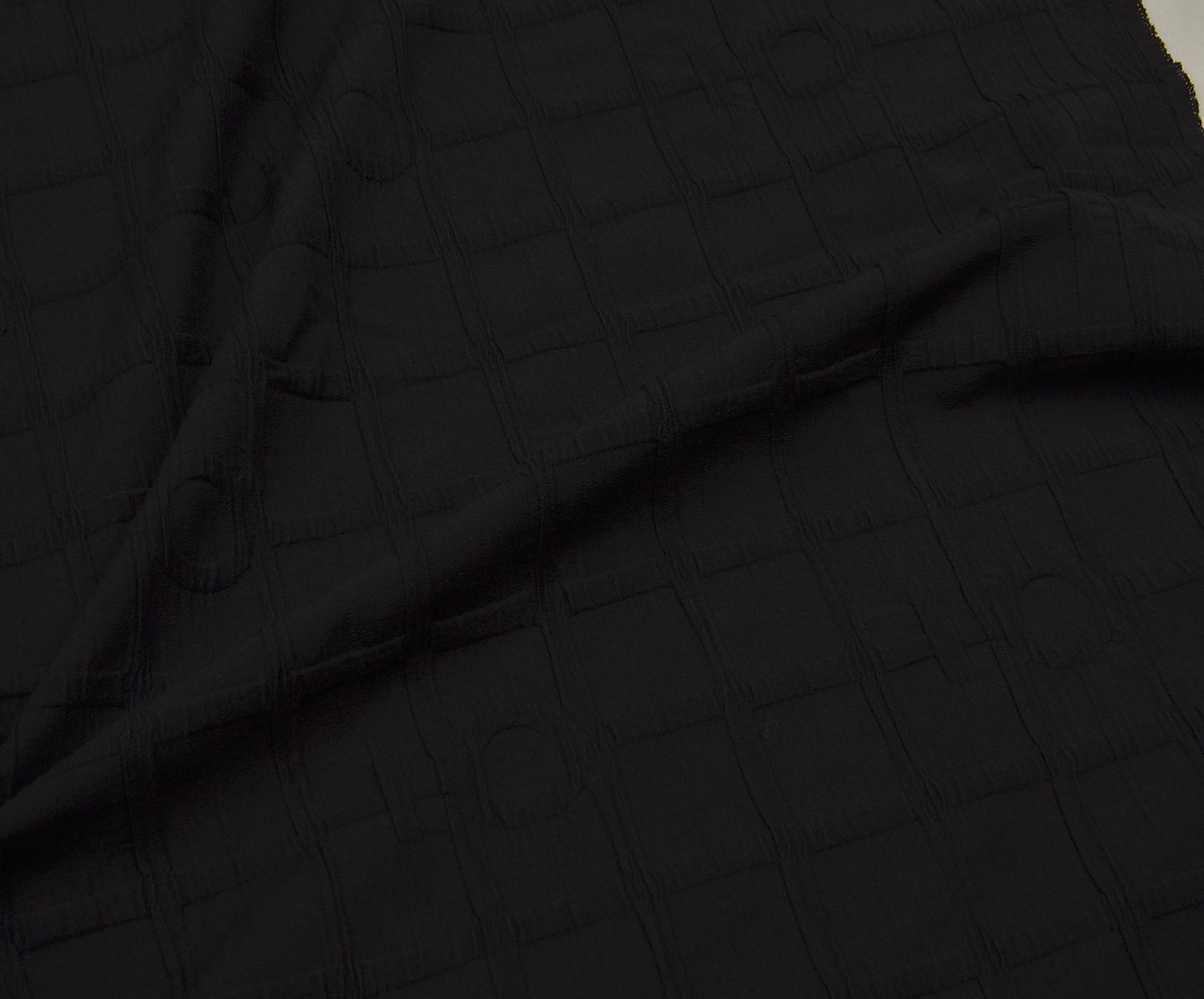 PATTERNED COTTON FABRIC - BLACK
