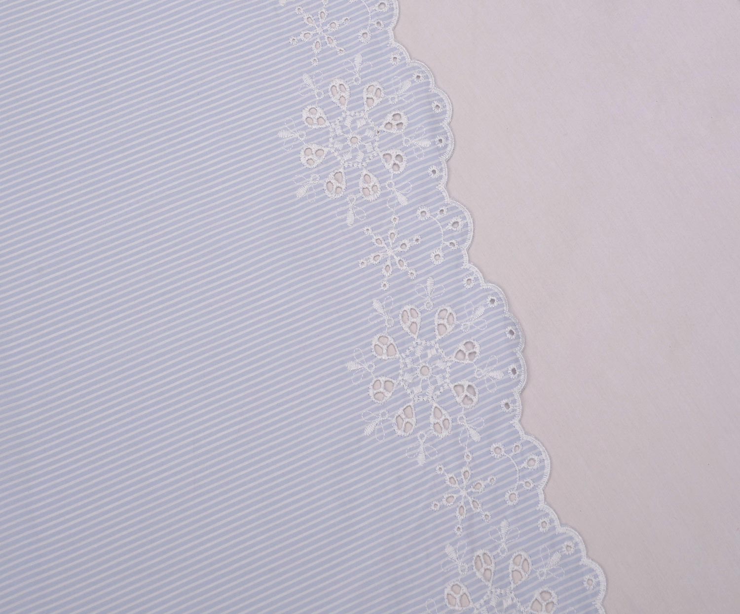 WATER REPELLENT BRODERIE ANGLAISE COTTON FABRIC - BLUE
